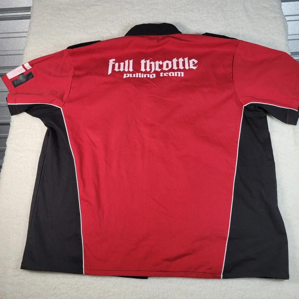 Speed Zone Race Gear Full Throttle Pulling Team Shirt Mens 2XL Red Black Racing - Picture 9 of 10